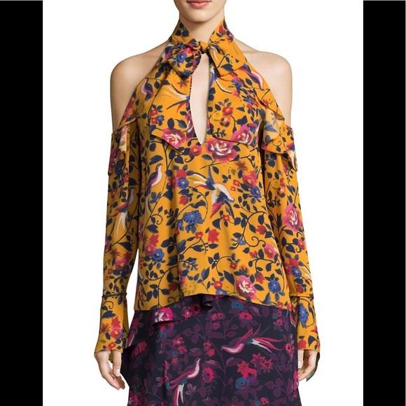 Tanya Taylor Komona Floral Silk Top - Picture 1 of 7